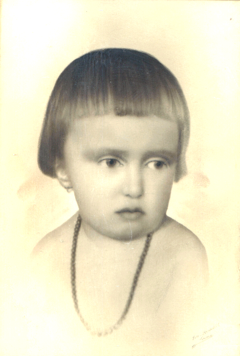 Boženka Skalická asi ve 3 letech (1927, foto Hrazdil Čadca)